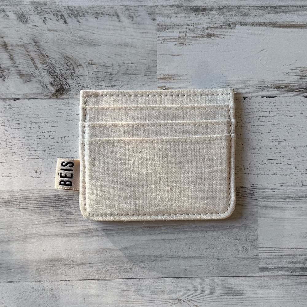BEIS Canvas Card Holder in beige